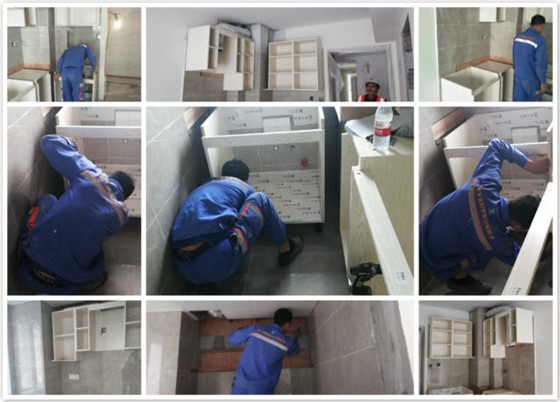 左右手和健云谷櫥柜安裝工程火熱進(jìn)行中！