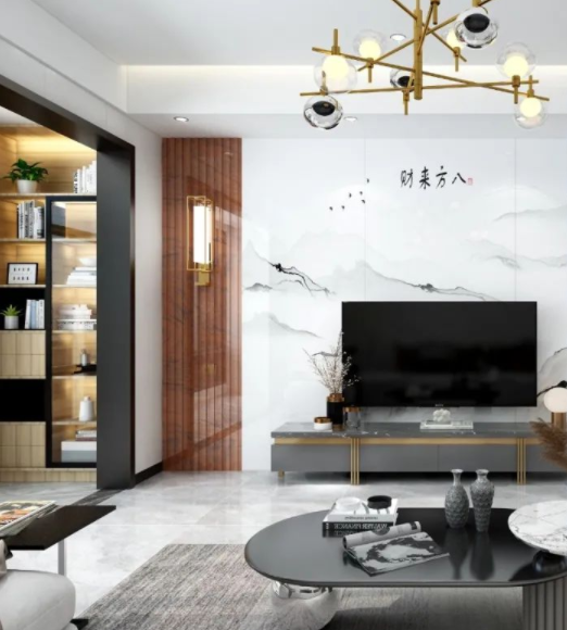 家庭室內裝修風格：家居室內背景墻裝修必選，新款石材格柵效果圖